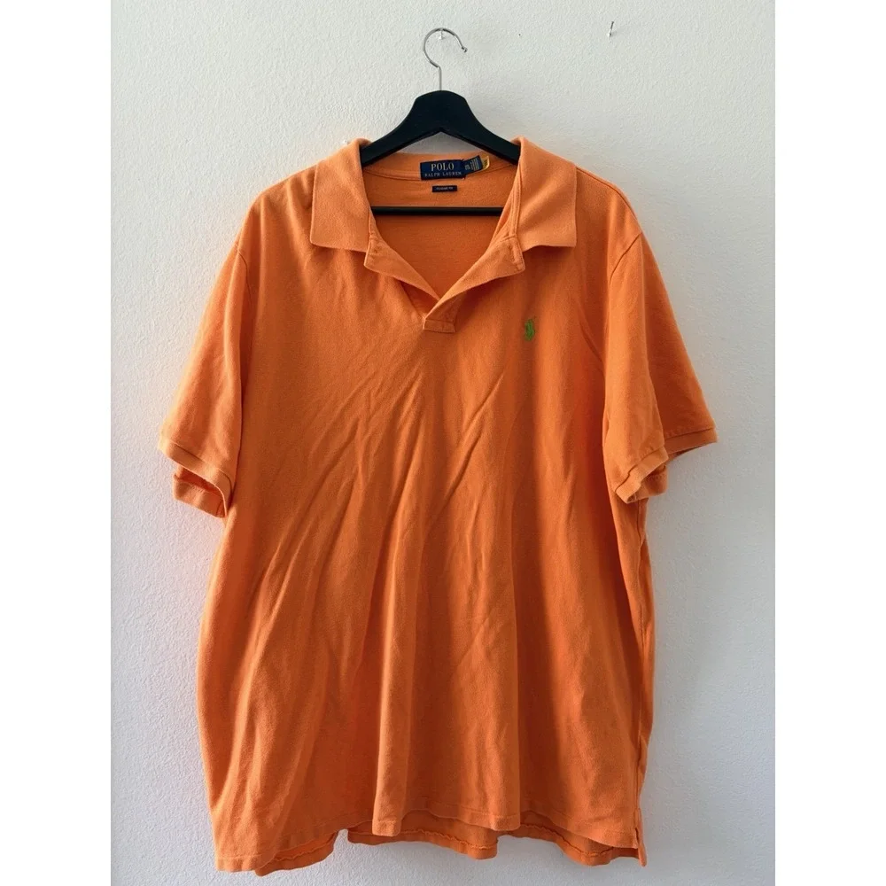 Polo Ralph Lauren Men's Orange Classic Fit Polo Shirt Short Sleeve Size XXL
